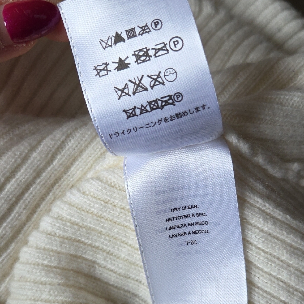 Guess Cream Rib Knit Open-Front Cardigan w Waterfall Cocoon Hem - Picture 7 of 7